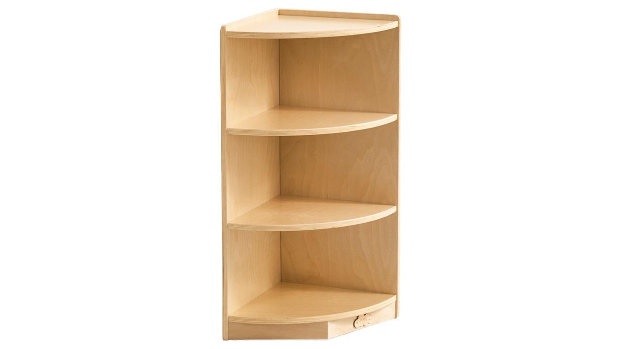Jooyes Kids 3 Tier Corner Shelf Bookshelf Storage Wooden Display Rack Stand