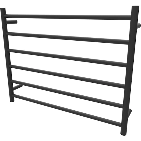 Linsol Allegra 6 Bar Wide Heated Towel Rail - Matte Black