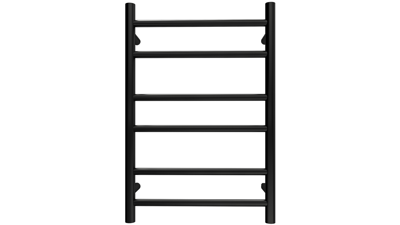 Linsol Allegra 6 Bar Heated Towel Real - Matte Black