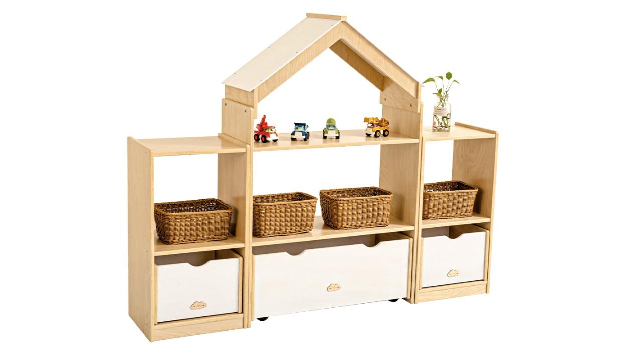 Jooyes Birch Room Divider Display Bookcase Unit