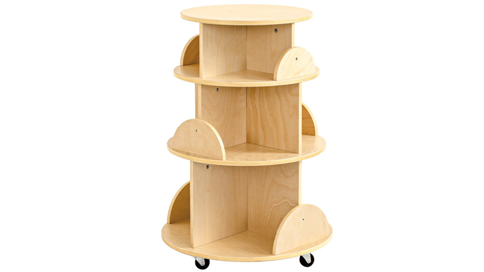 Jooyes Kids Rotating Wooden Display Bookcase With Castors