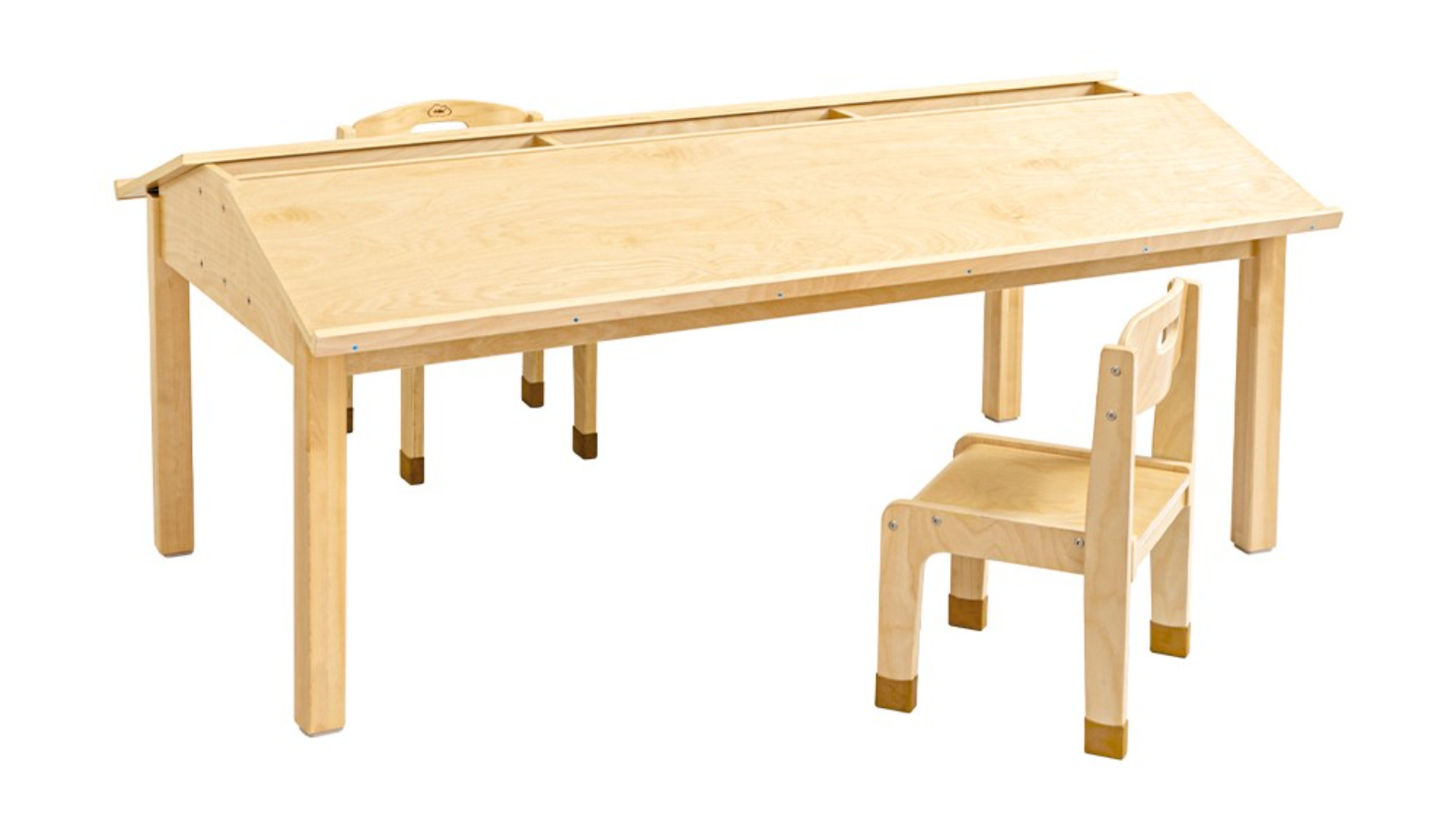 Jooyes Birch Plywood Sloped Top Side By Side Reading Table