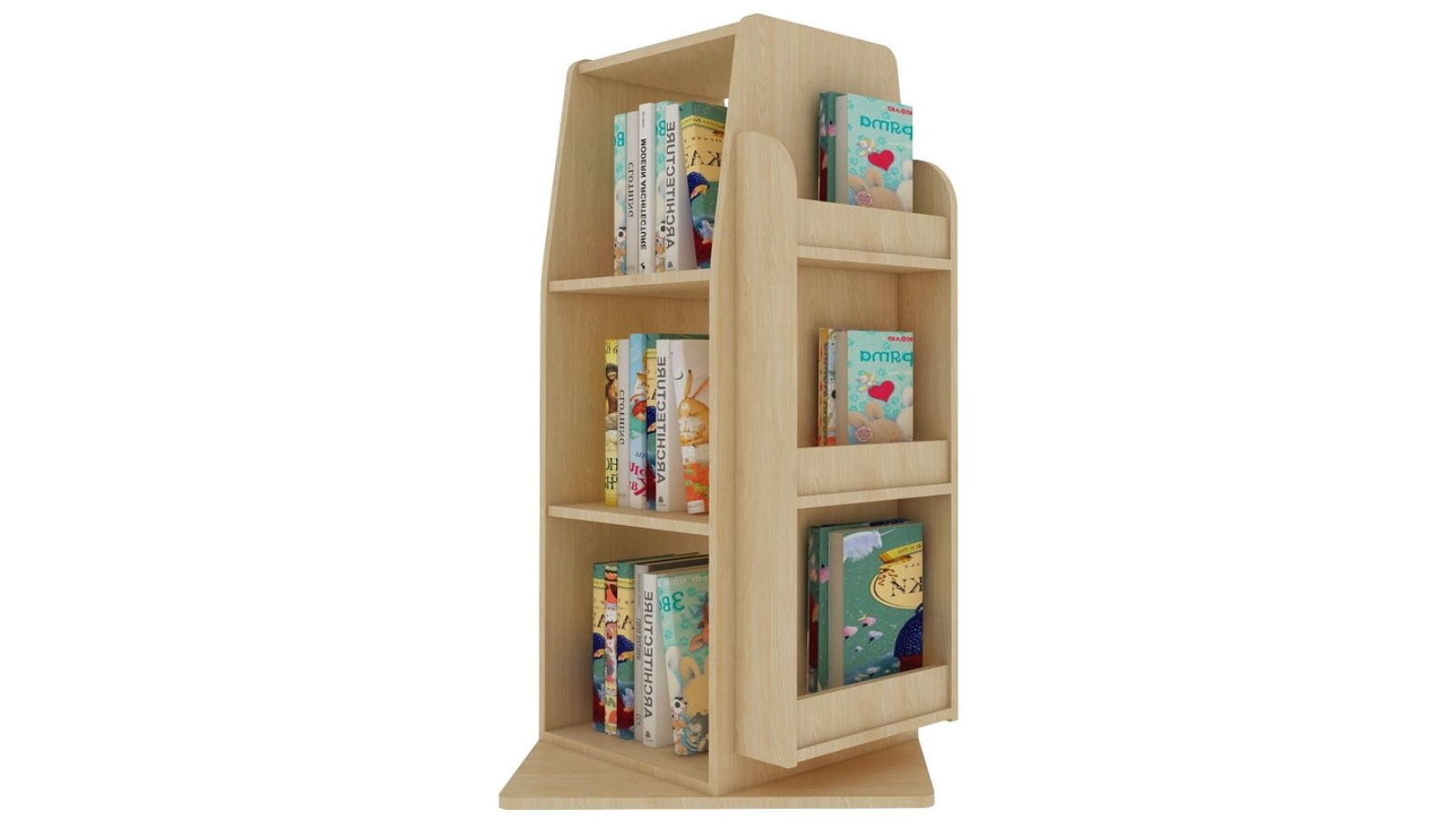 Jooyes Kids Revolving Wooden Bookcase Harvey Norman