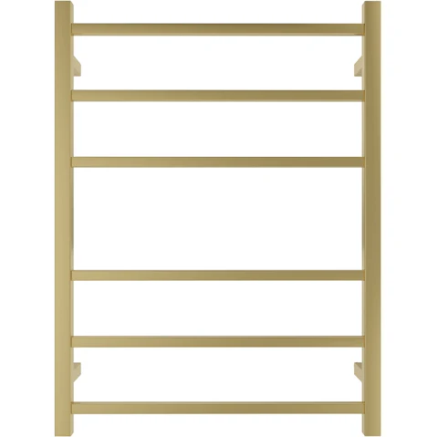 Linsol Spirit 6 Bar Heated Towel Rail - Brushed Brass