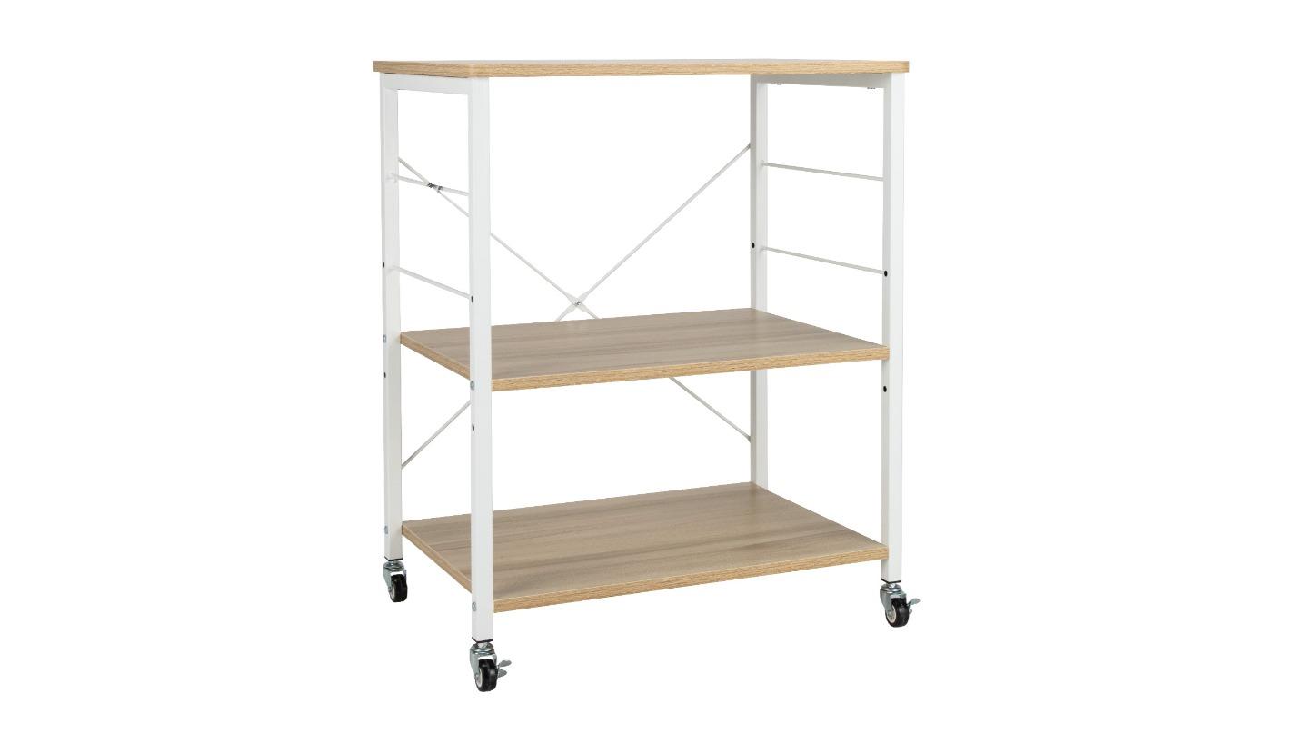 Costway 3-Tier Wood Kitchen Baker's Island Service Trolley