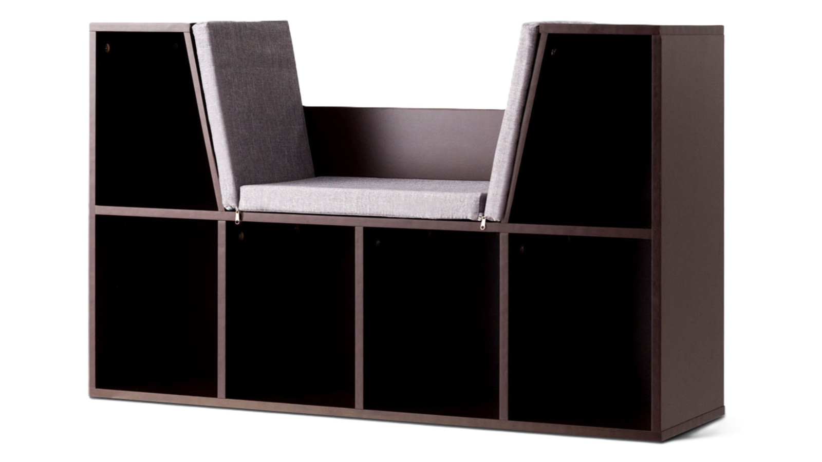 Costway Brown Toy Box with Upholstered Seat