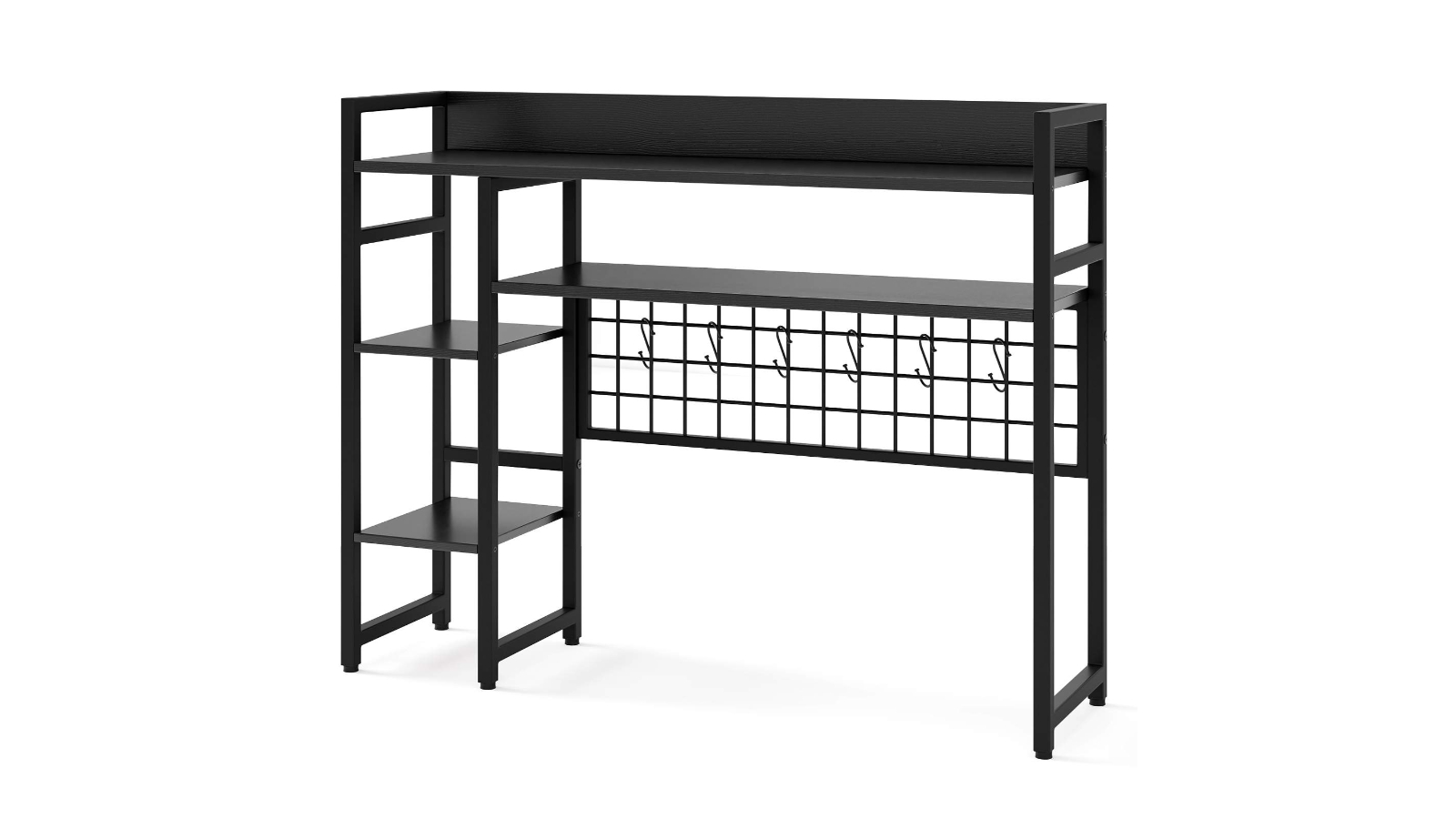 Costway Mini Desktop Bookshelf with Metal Grid - Black