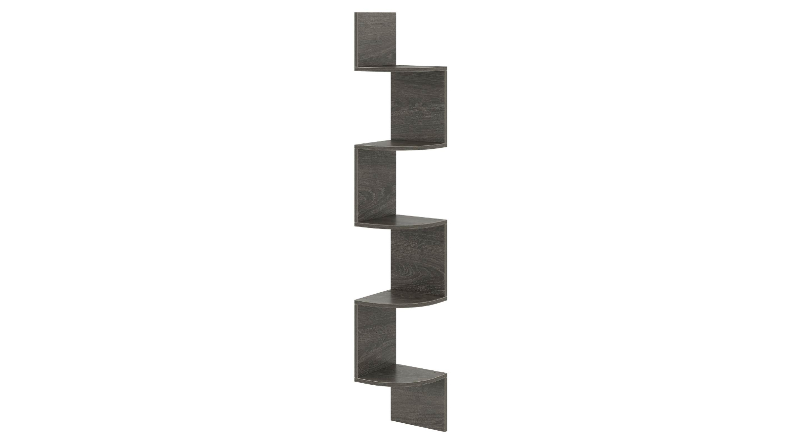 Costway 5-Tier Corner Shelf Floating Bookshelf Wall Mounted Storage Rack - Grey