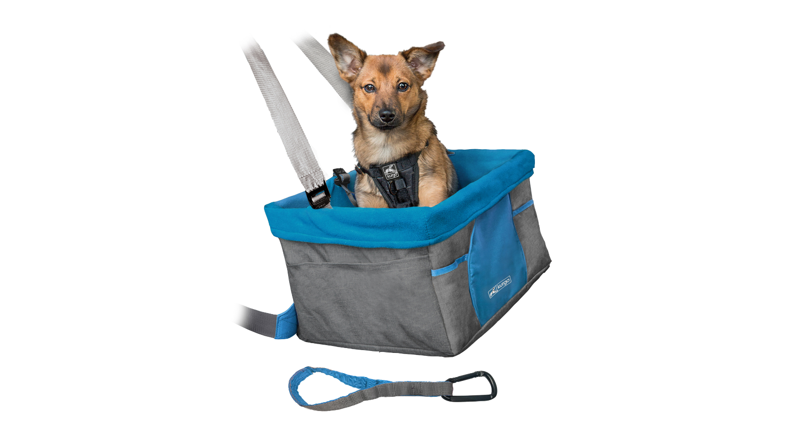 Kurgo Heather Booster Seat - Charcoal/Blue