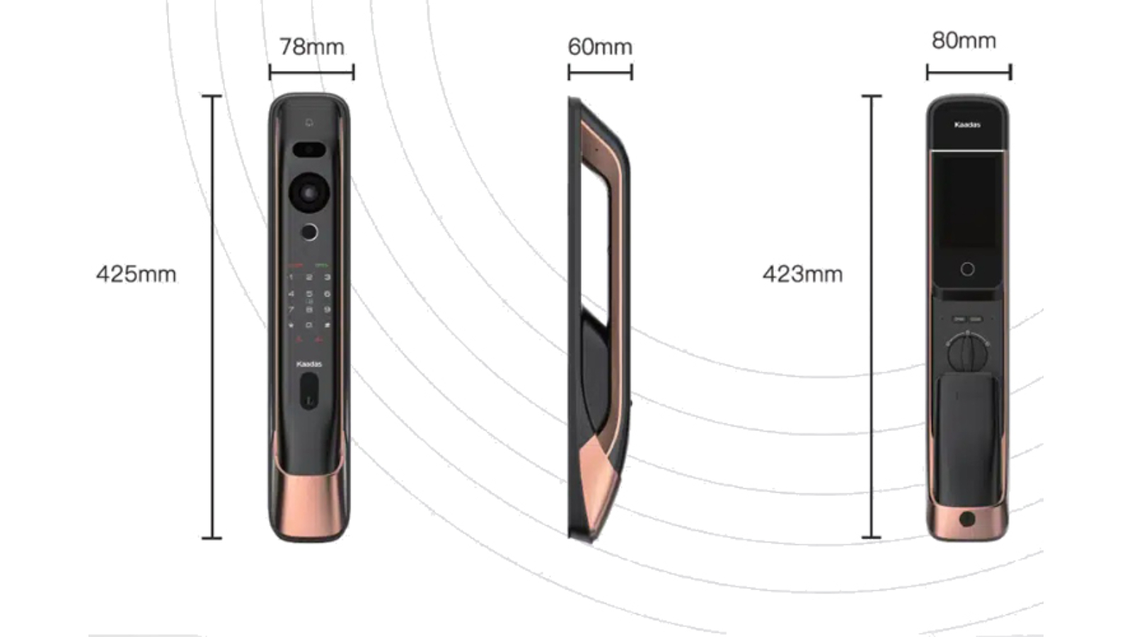 Kaadas K20 Pro Max 3d Face Recognition Wi Fi Lock With Camera Copper