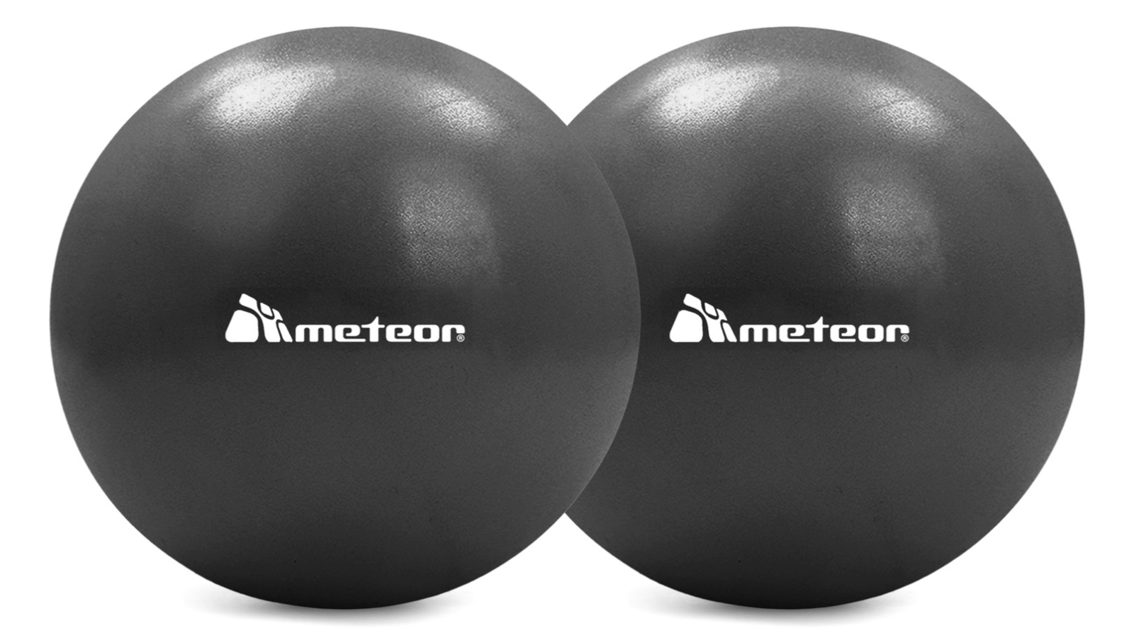 Meteor For The Winners 25cm Dual Pack Yoga Pilates Exercise Ball - Black