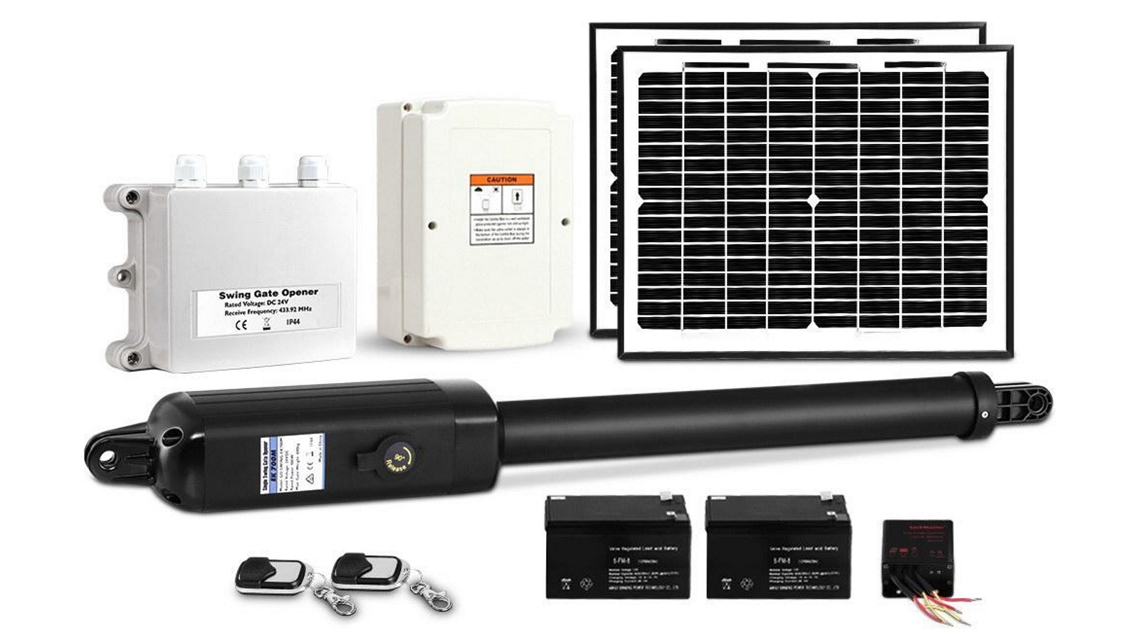 Lockmaster Single Swing Gate Opener 600KG 20W Solar Panel
