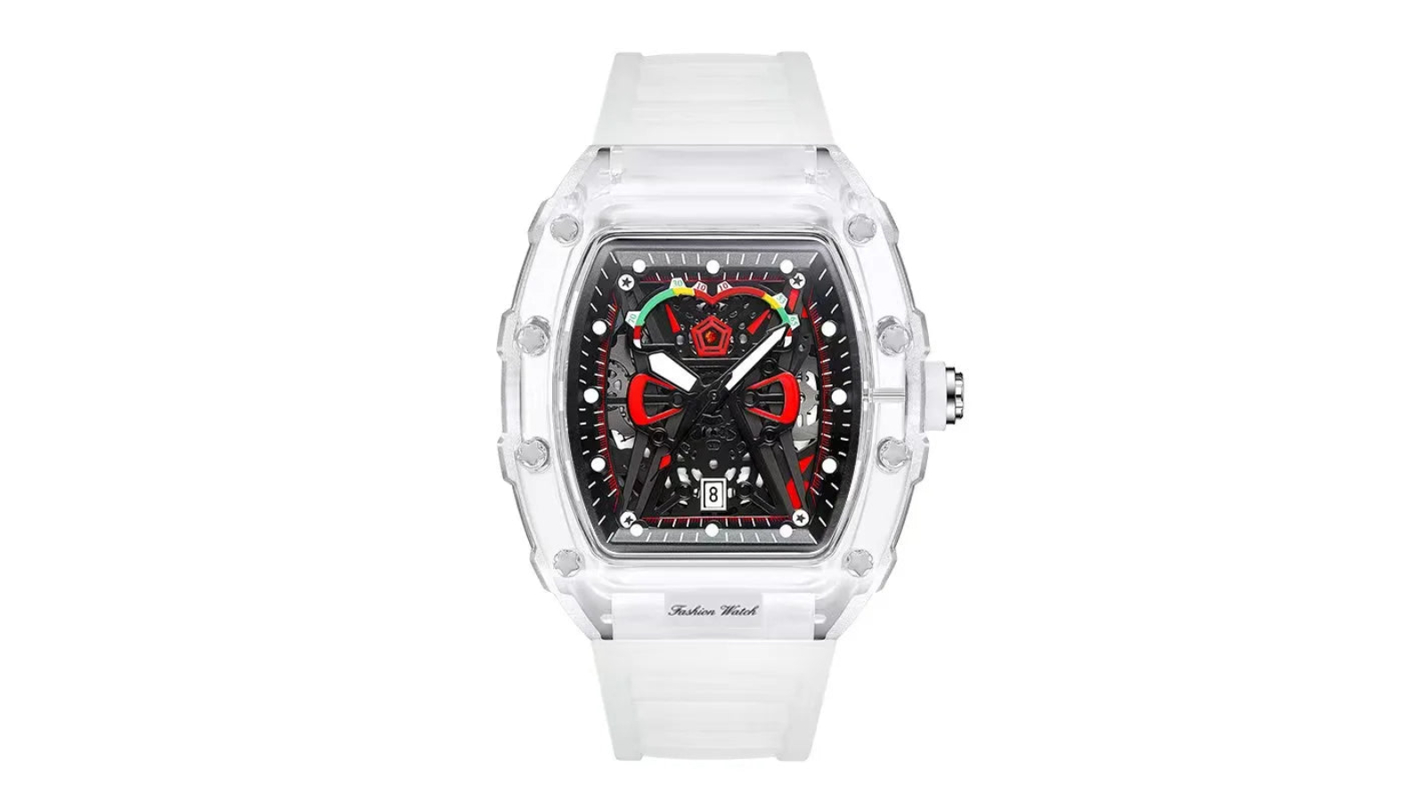 Kangaroo Fitness Executive Men's Silicone Band Calendar Feature Quartz Watch - White
