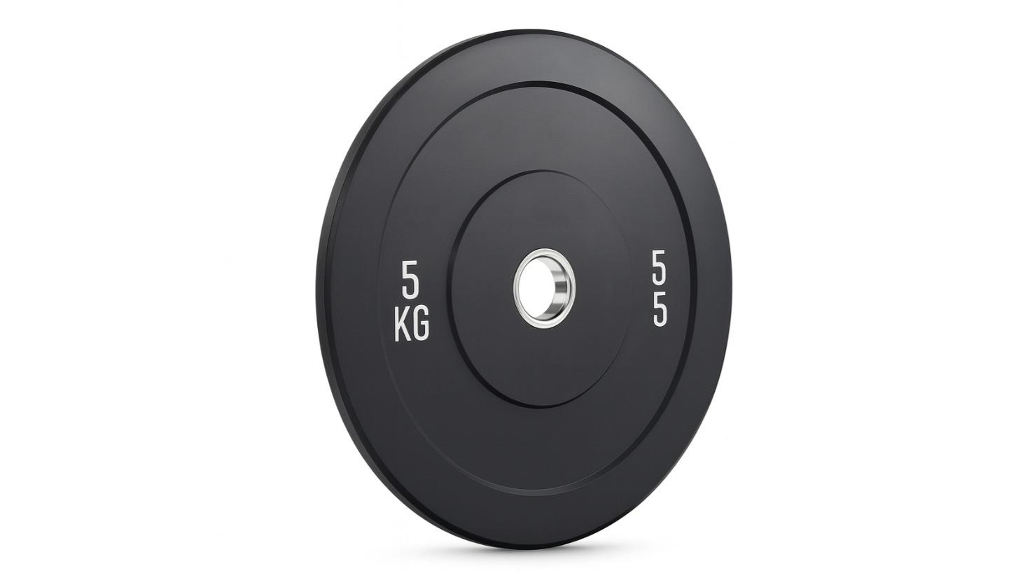 Kangaroo Fitness Durable and Reliable Black Bumper Weight Plate - 5kg