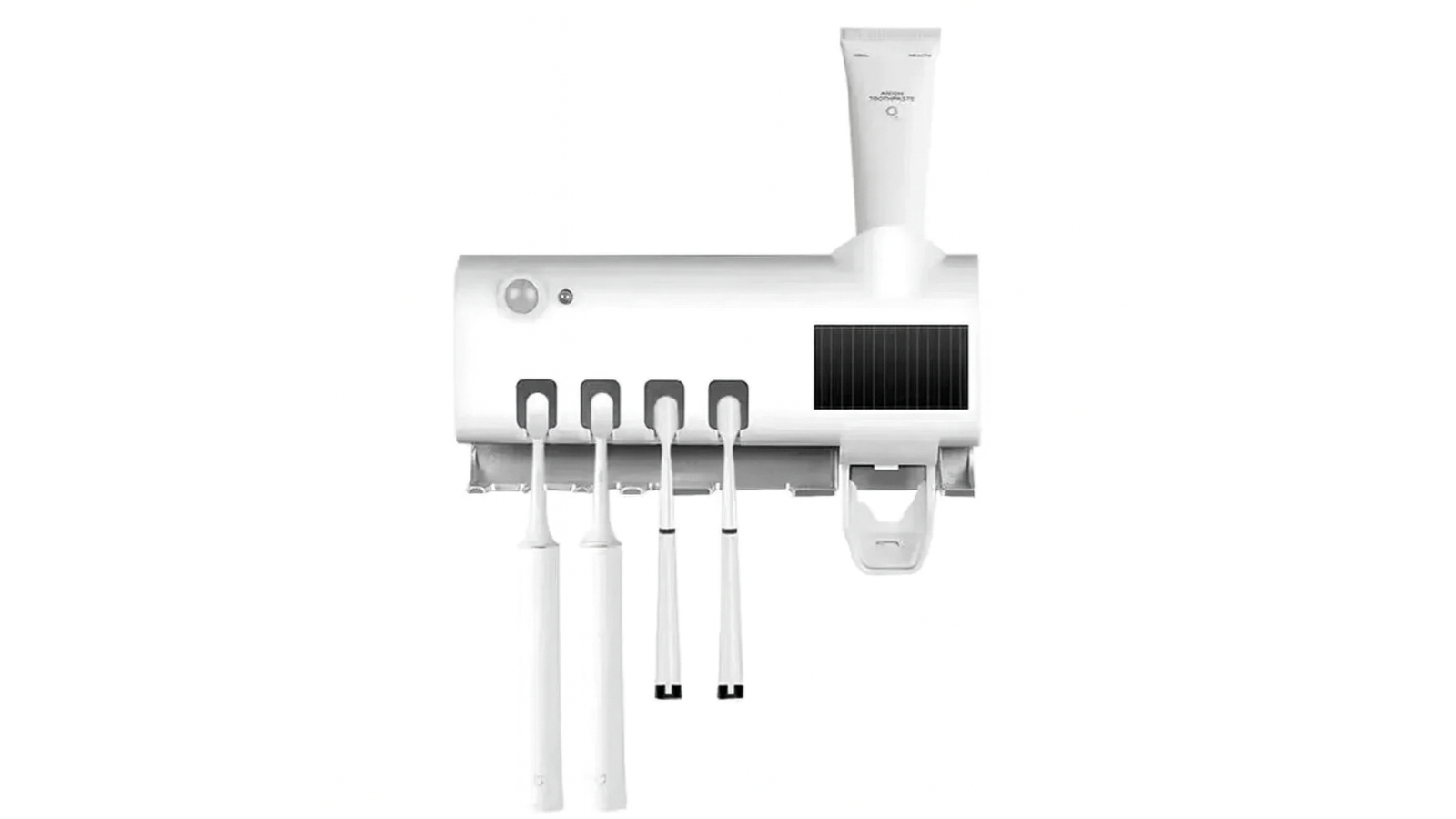 Kangaroo Fitness Wall-Mounted UV Toothbrush Sterilizer/Toothpaste Dispenser with Solar - White