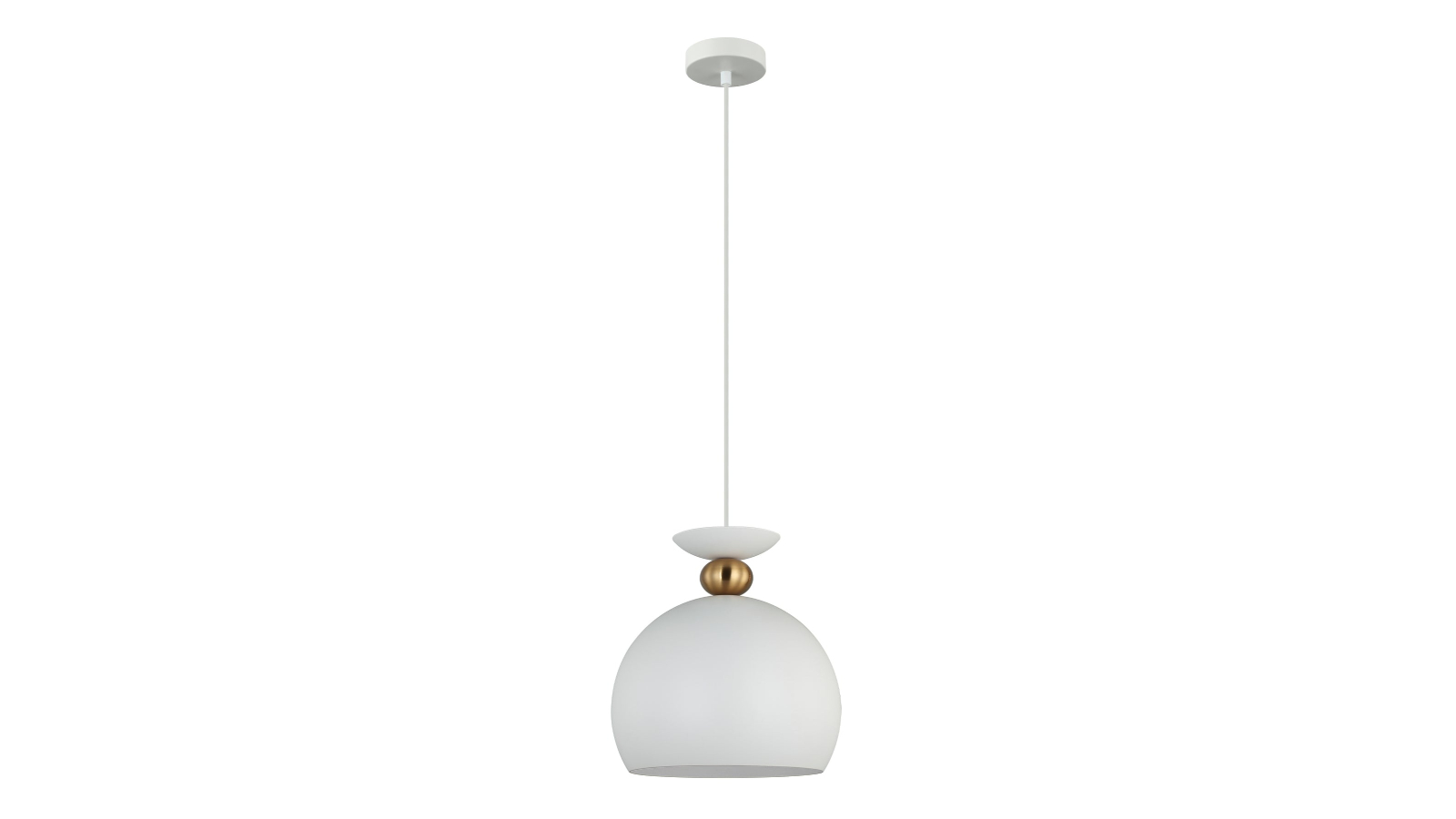 CLA Lighting Kansi Dome Pendant Light with Brass - Matte White