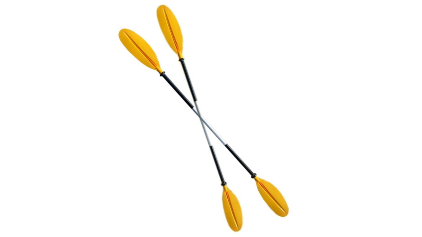 Jacksaqua Set of 2 Adjustable Yellow Premium Kayak Paddle with 2 Piece Polypropylene Blades for Watersport - 222cm