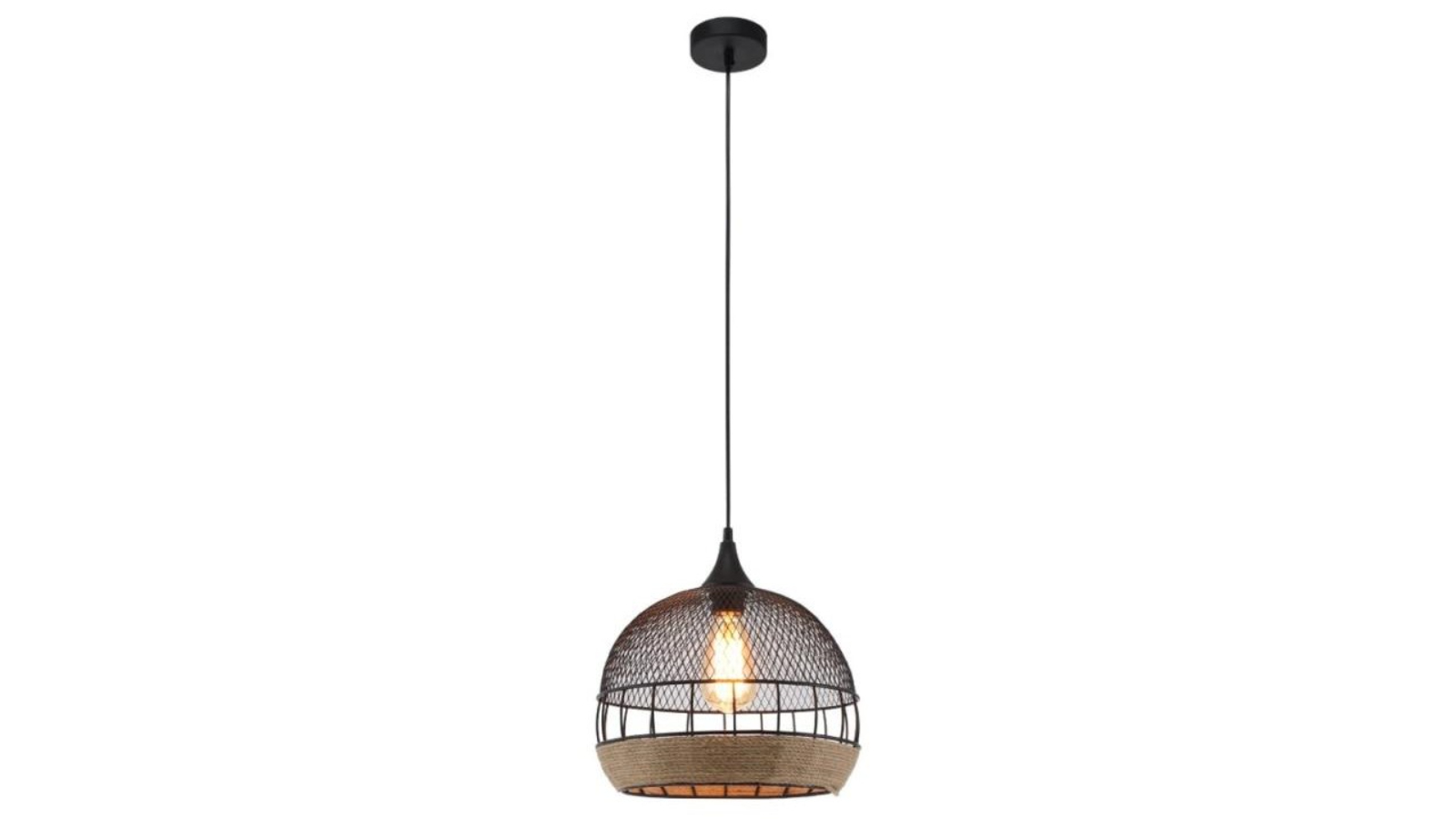 Luminea Kasanita Modern Elegant Pendant Light - Black/Natural