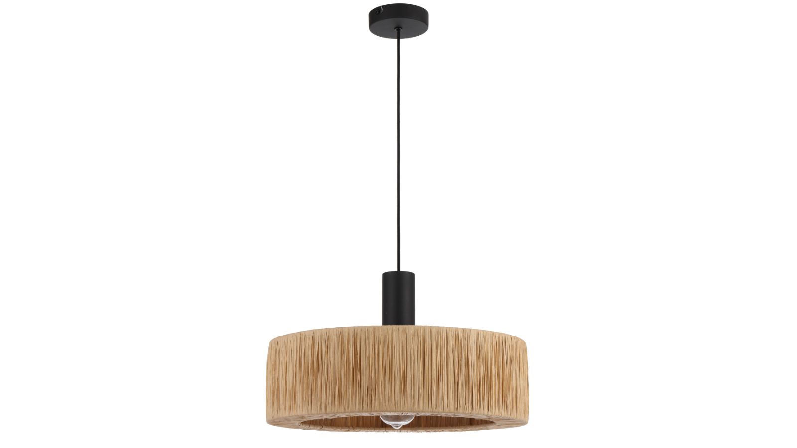 Pretty & Practical Florence Natural/Black Raffia Pendant Light