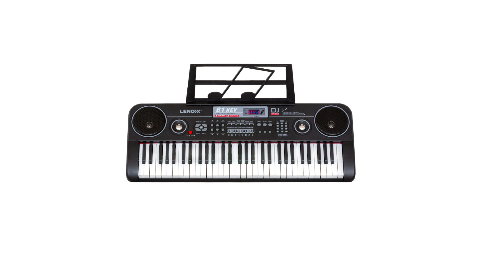 Lenoxx 61-Key Electronic Learning Piano Keyboard with Music Stand Holder