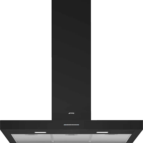 Smeg 90cm Wall Mount T-Shape Canopy Rangehood - Gloss Black