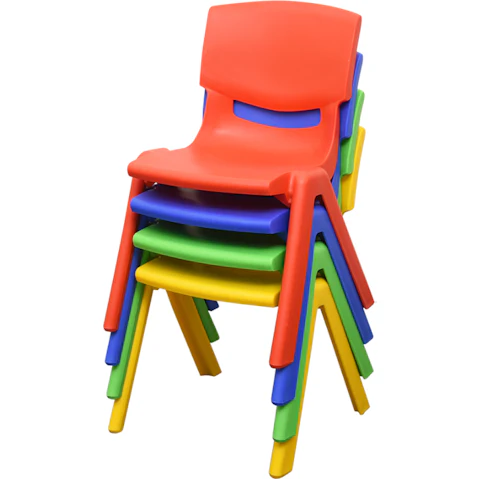 HelloDeal 4 Piece New Kids Plastic Chair in Mixed Colours