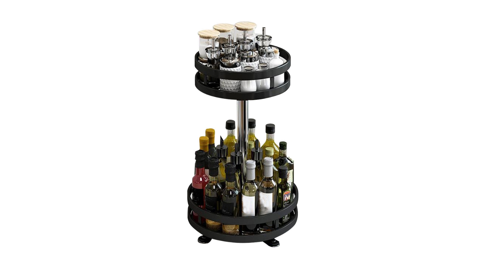 Soga 2 Tier Kitchen Spice Rack - Black
