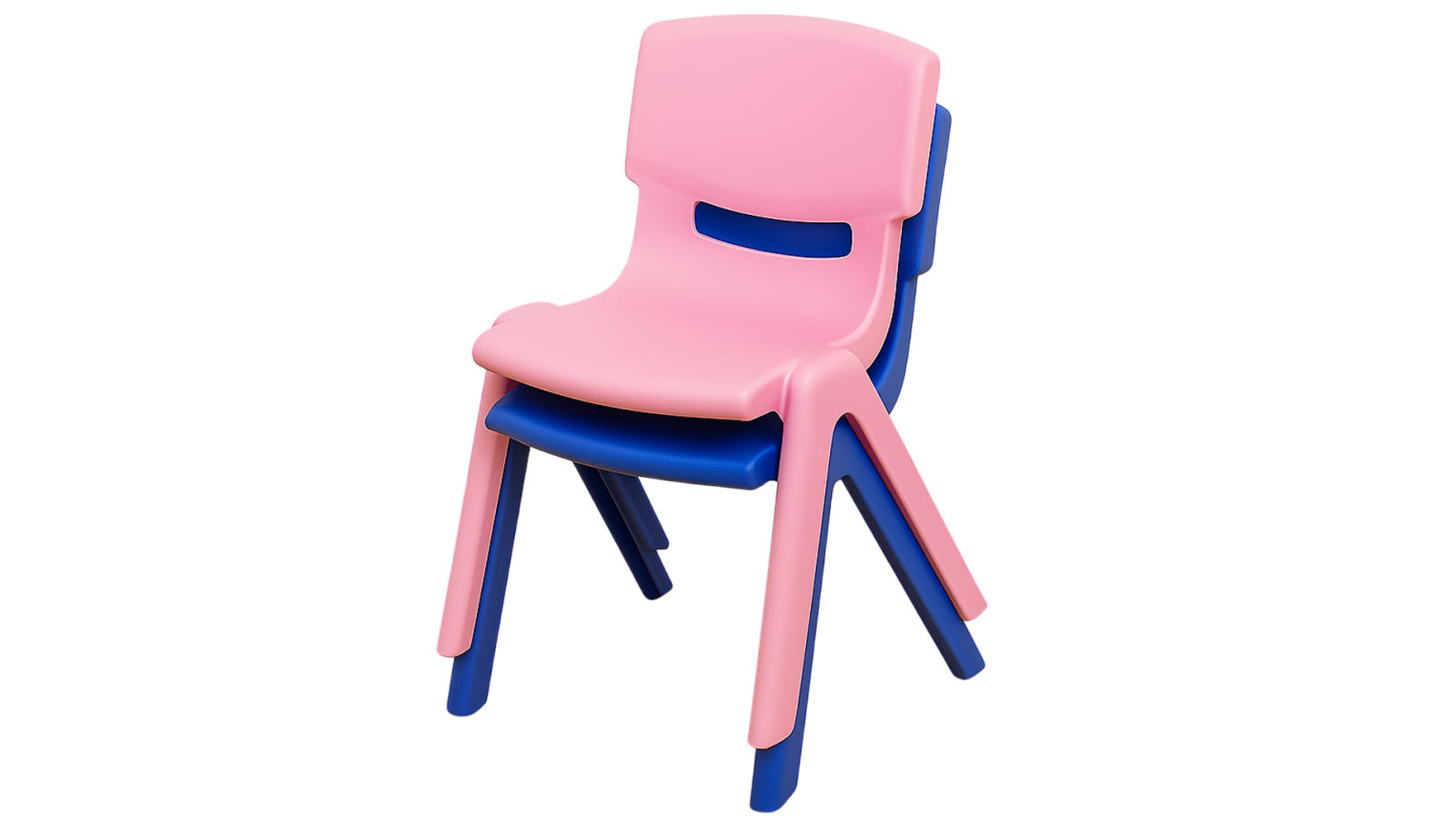 Hello Deals Set of 2 Children's Indoor/Outdoor Use Plastic Chairs - Blue/Pink
