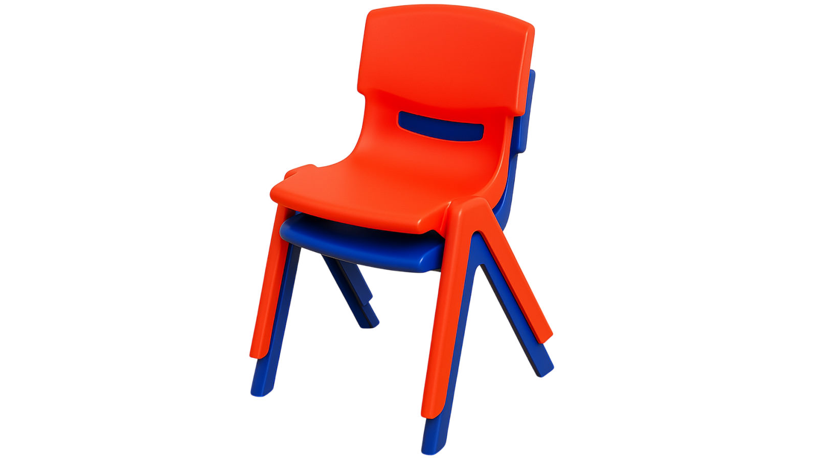 Hello Deals Set of 2 Children's Indoor/Outdoor Use Plastic Chairs - Blue/Red
