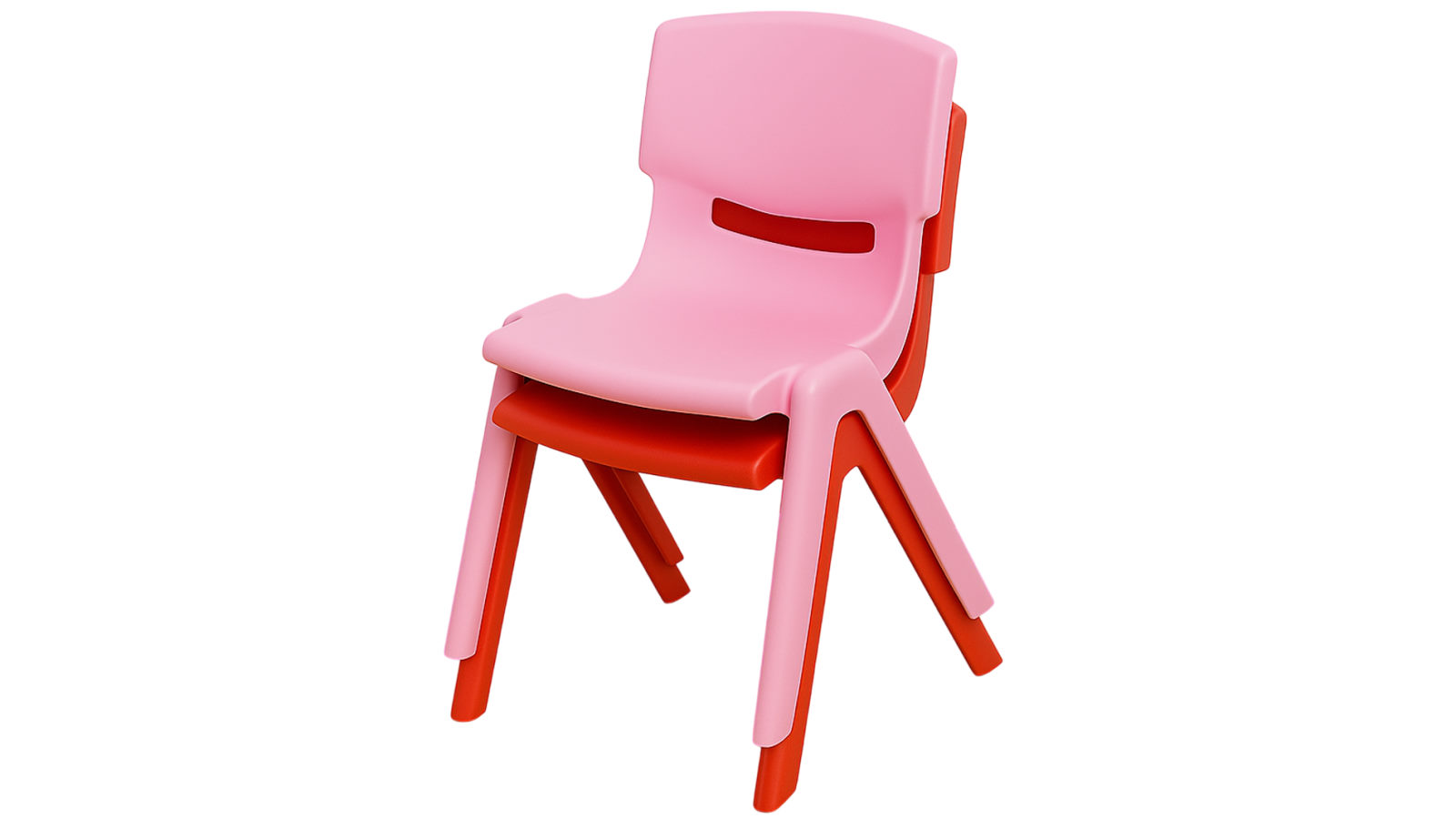 Hello Deals Set of 2 Children's Indoor/Outdoor Use Plastic Chairs - Red/Pink