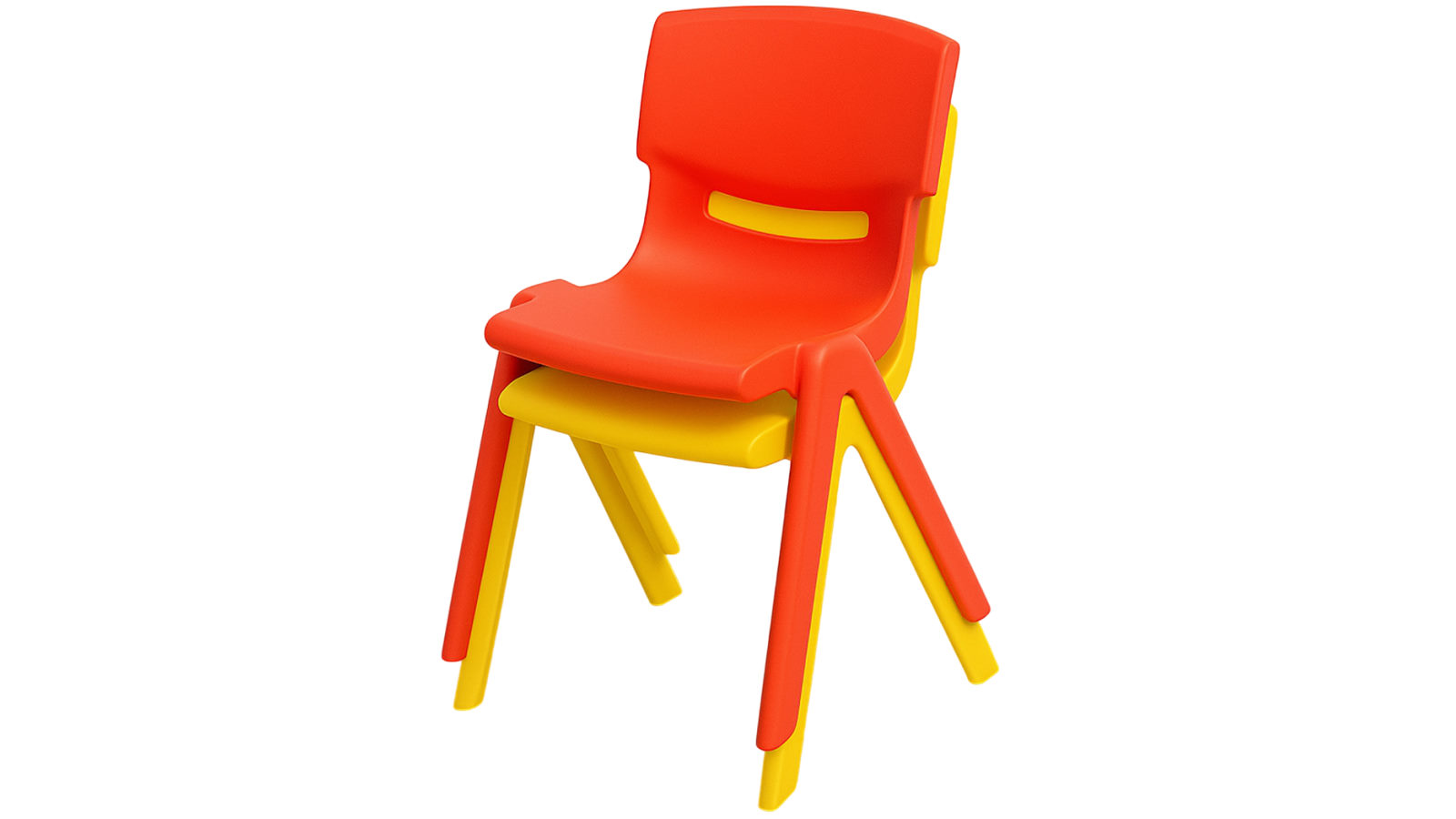 Hello Deals Set of 2 Children's Indoor/Outdoor Use Plastic Chairs - Red/Yellow