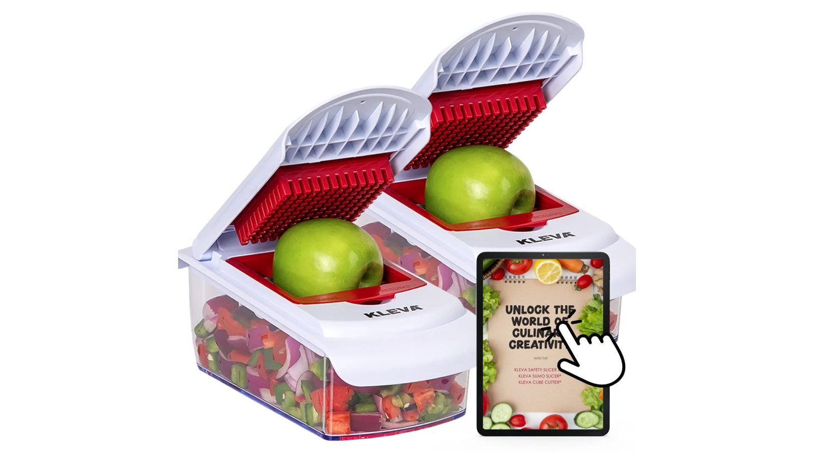 Kleva Cube Cutter Slice, Dice, and Chop With A Compact Vegetable Cutter