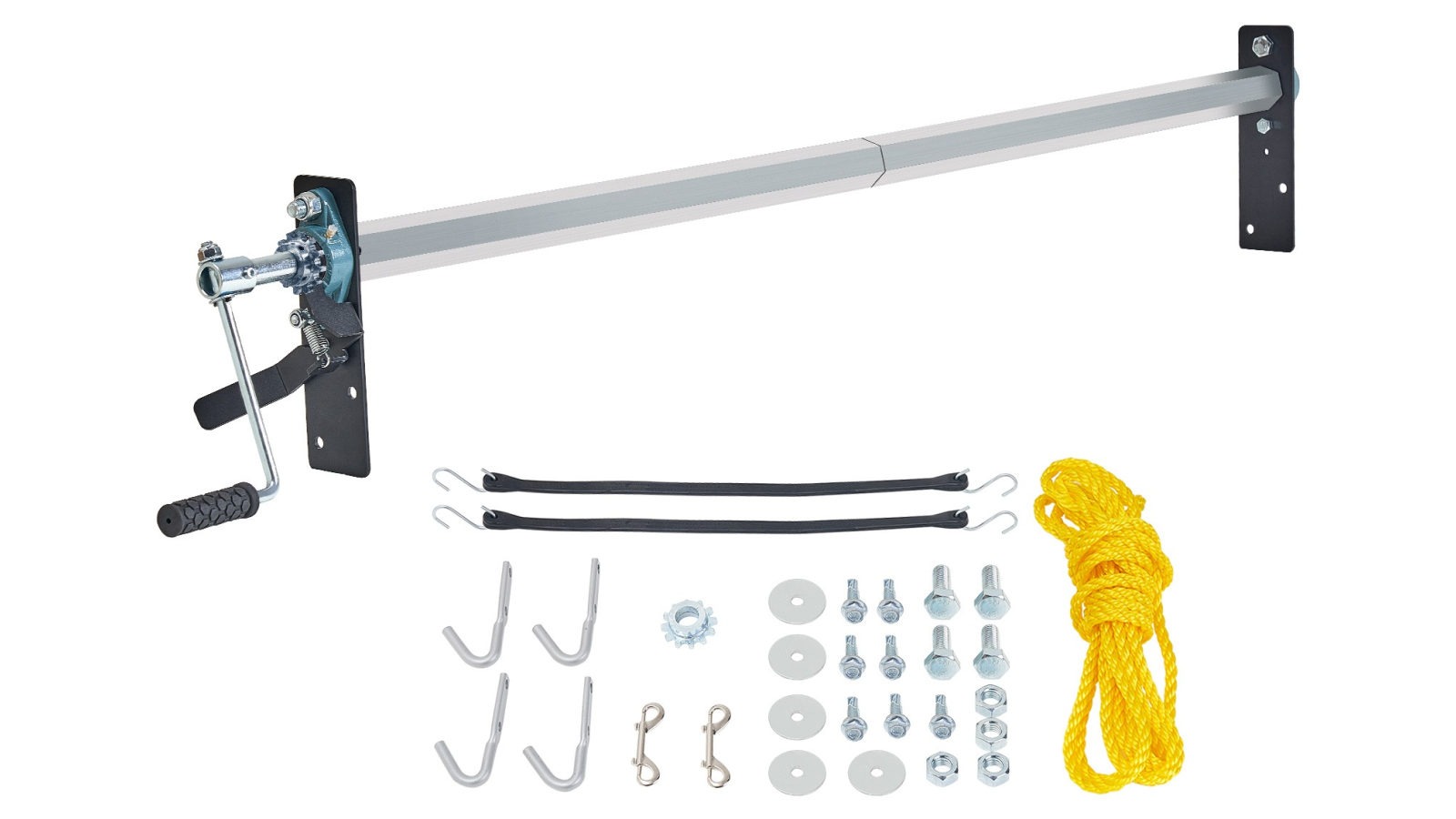 Vevor 1.6 - 2.6m Wide Dump Truck Trailer Hand Crank Manual Pull Tarp Roller Kit