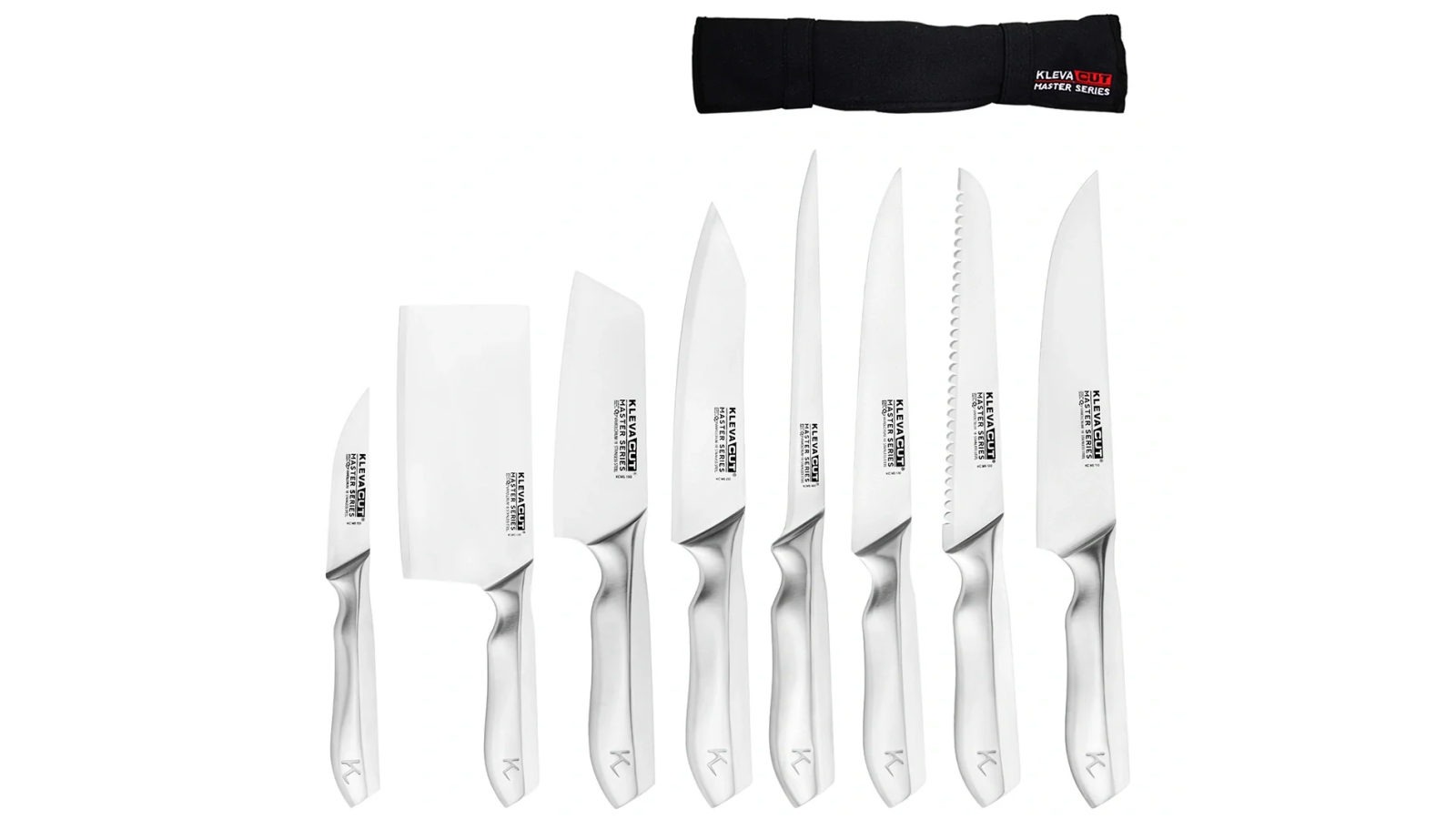 Kleva Cut Master Series Culinary Masterclass 8 Piece Knife Set with Professional Satchel