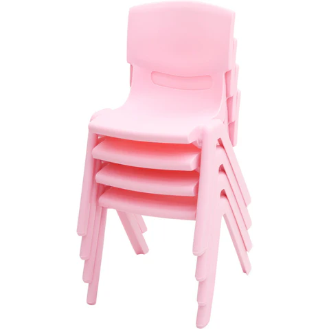 HelloDeal Set of 4 Kids Plastic Chair - Pink