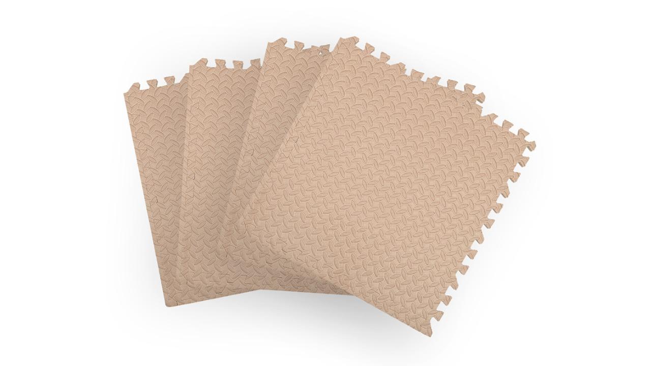 Bopeep 4 Piece EVA Heavy Duty Fitness Interlock Floor Mat - Beige