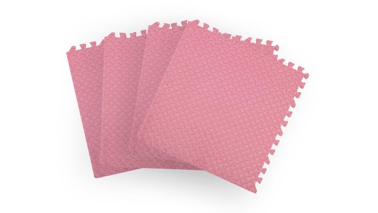 Bopeep 4 Piece EVA Heavy Duty Fitness Interlock Floor Mat - Pink