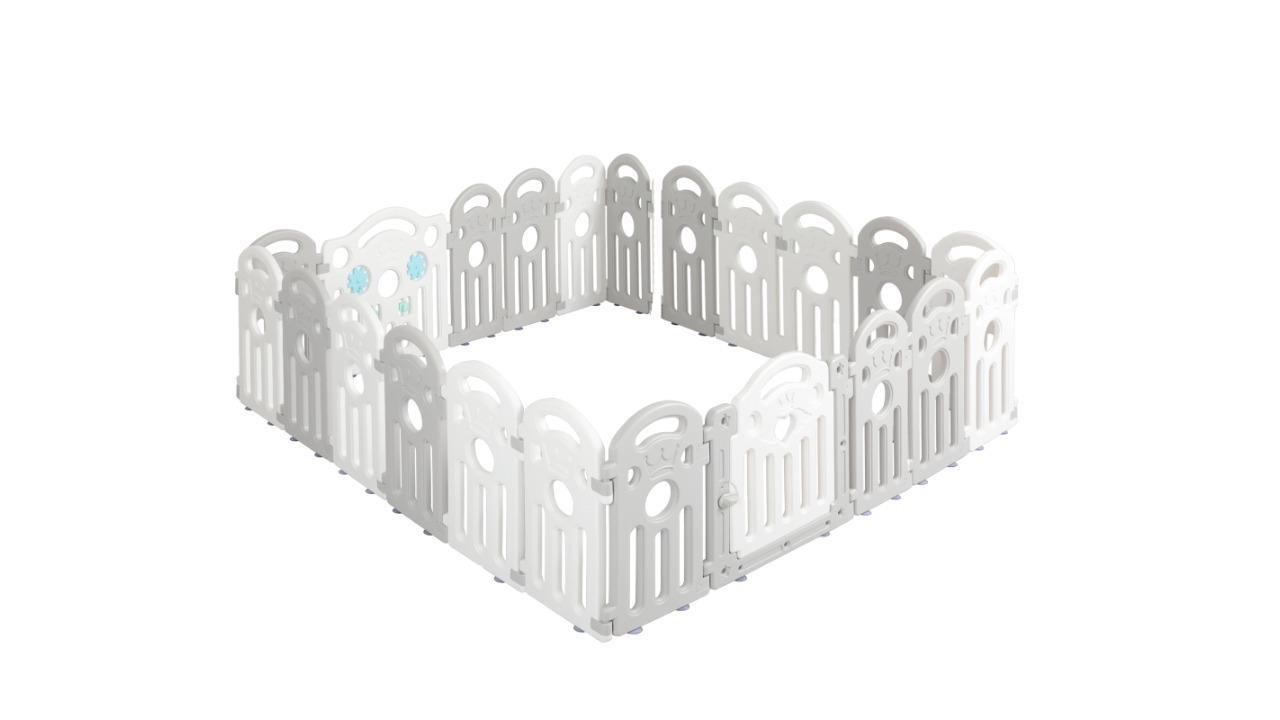 BoPeep 20 Panels Foldable Kids Playpen - Grey/White
