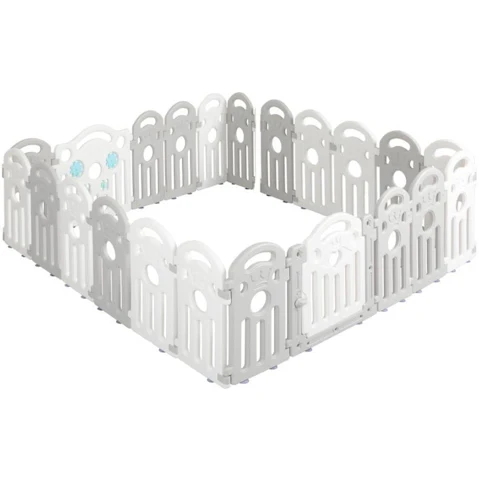 BoPeep 20 Panels Foldable Kids Playpen - Grey/White