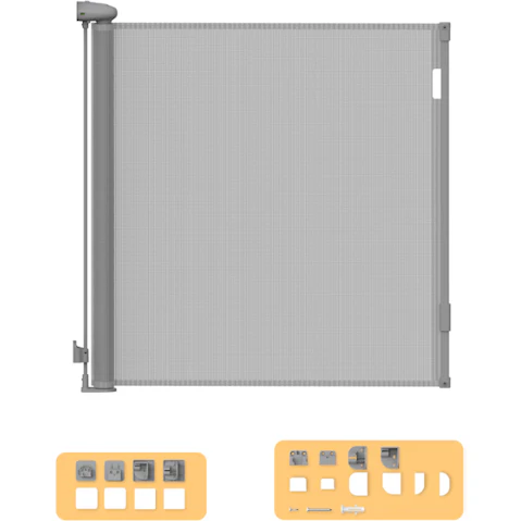 BoPeep 150cm Adjustable Stair Doorway Guard Baby Safety Gate - Grey