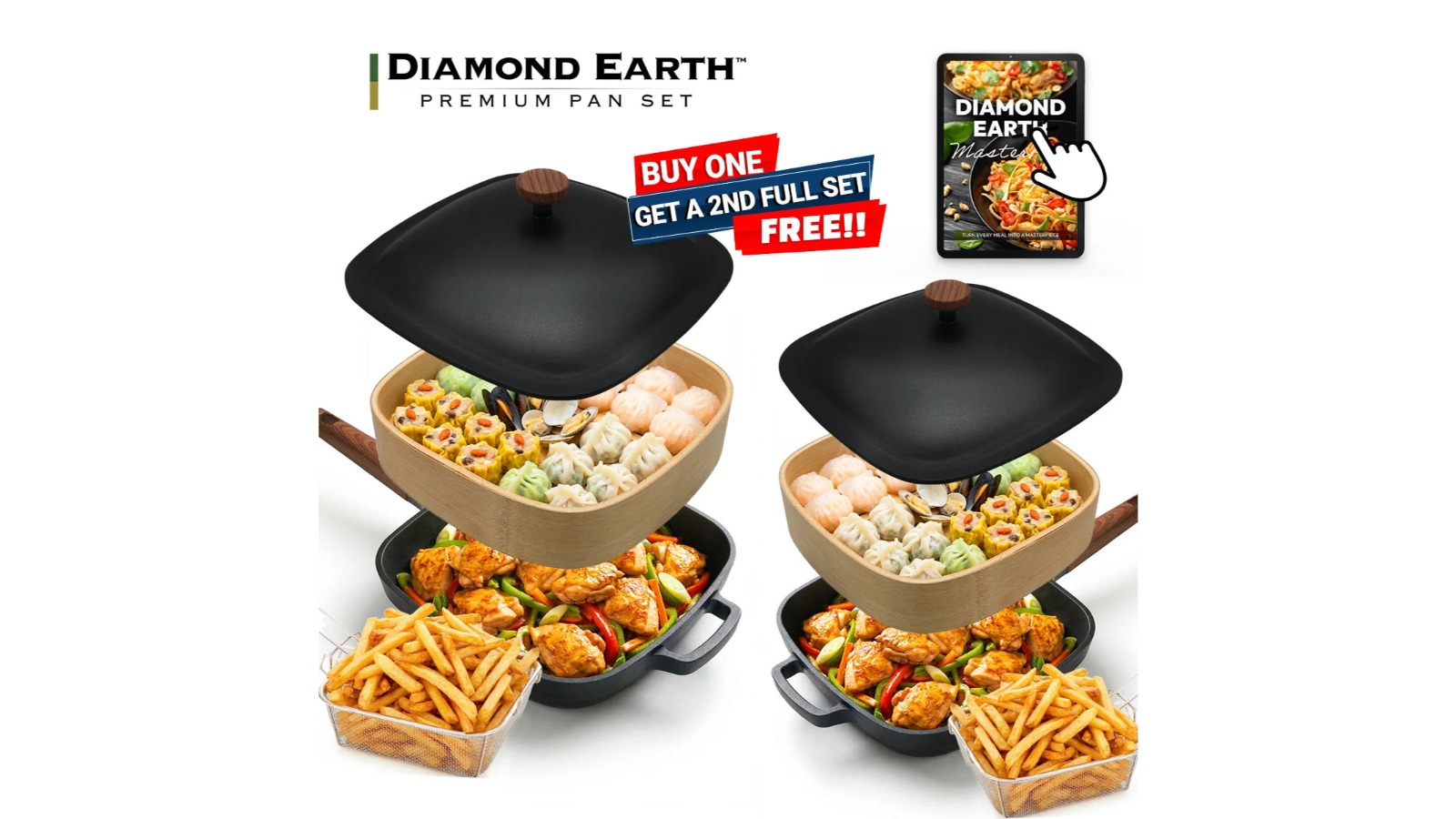 Kleva Diamond Earth Extra Deep Dish Pan Set - 2 Pack