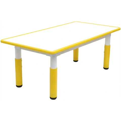 Hello Deals 120 x 60cm Kids Yellow Height-Adjustable Whiteboard Drawing Table