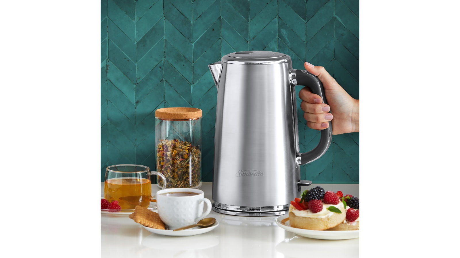Sunbeam Arise 1.7L Kettle Brushed Stainless Steel Harvey Norman