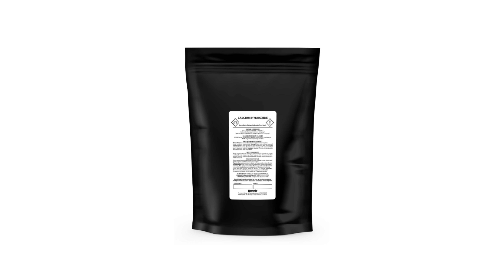 Kemmie Food Grade Pickling Lime Calcium Hydroxide Powder Bag - 400g