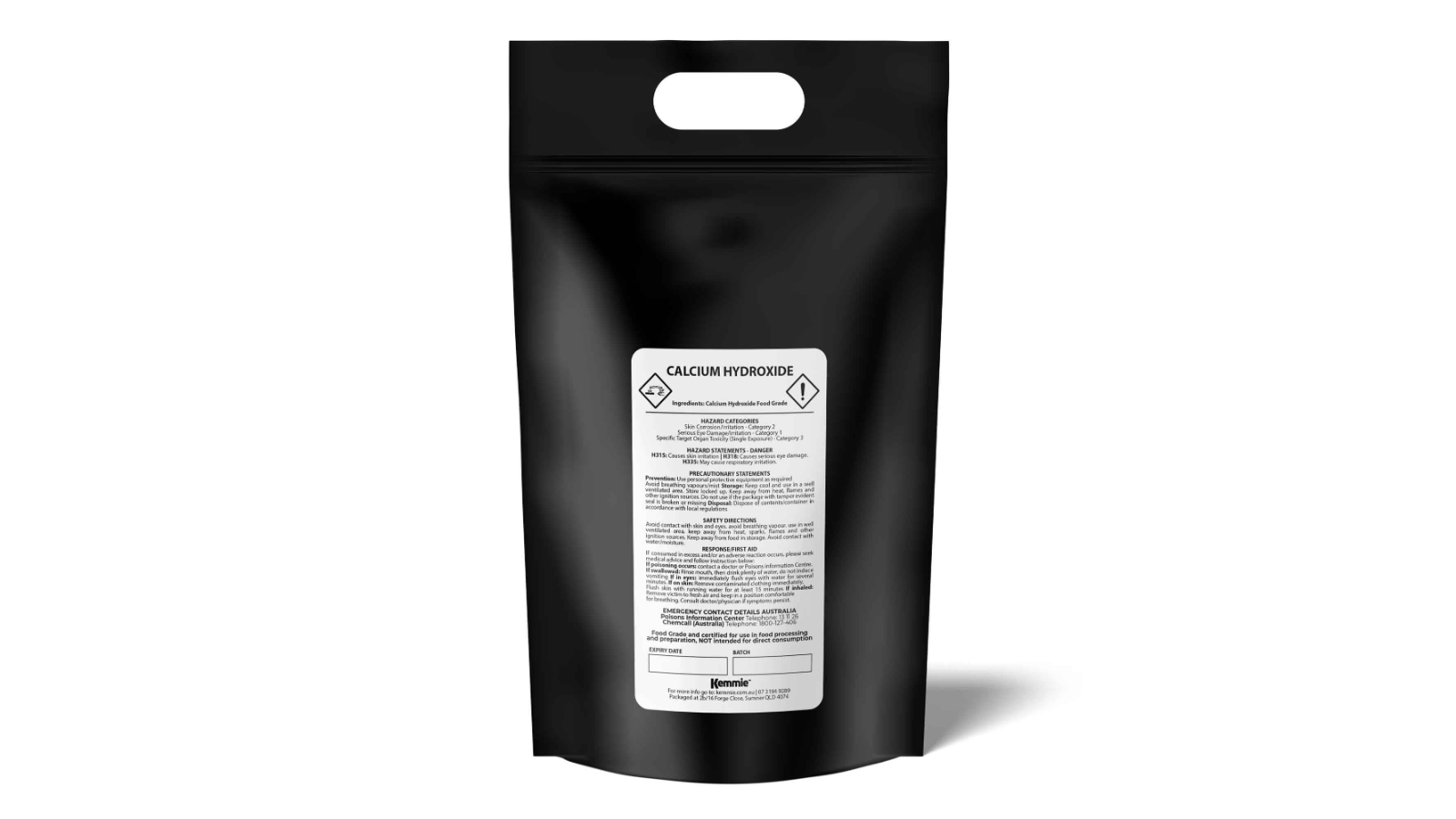 Kemmie Food Grade Pickling Lime Calcium Hydroxide Powder Bag
