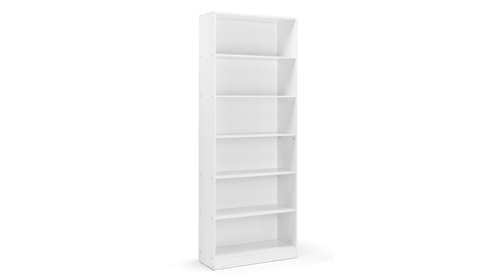 Design Square 6-Tier Keto Modern Wooden Bookcase Display Shelf Wide - White