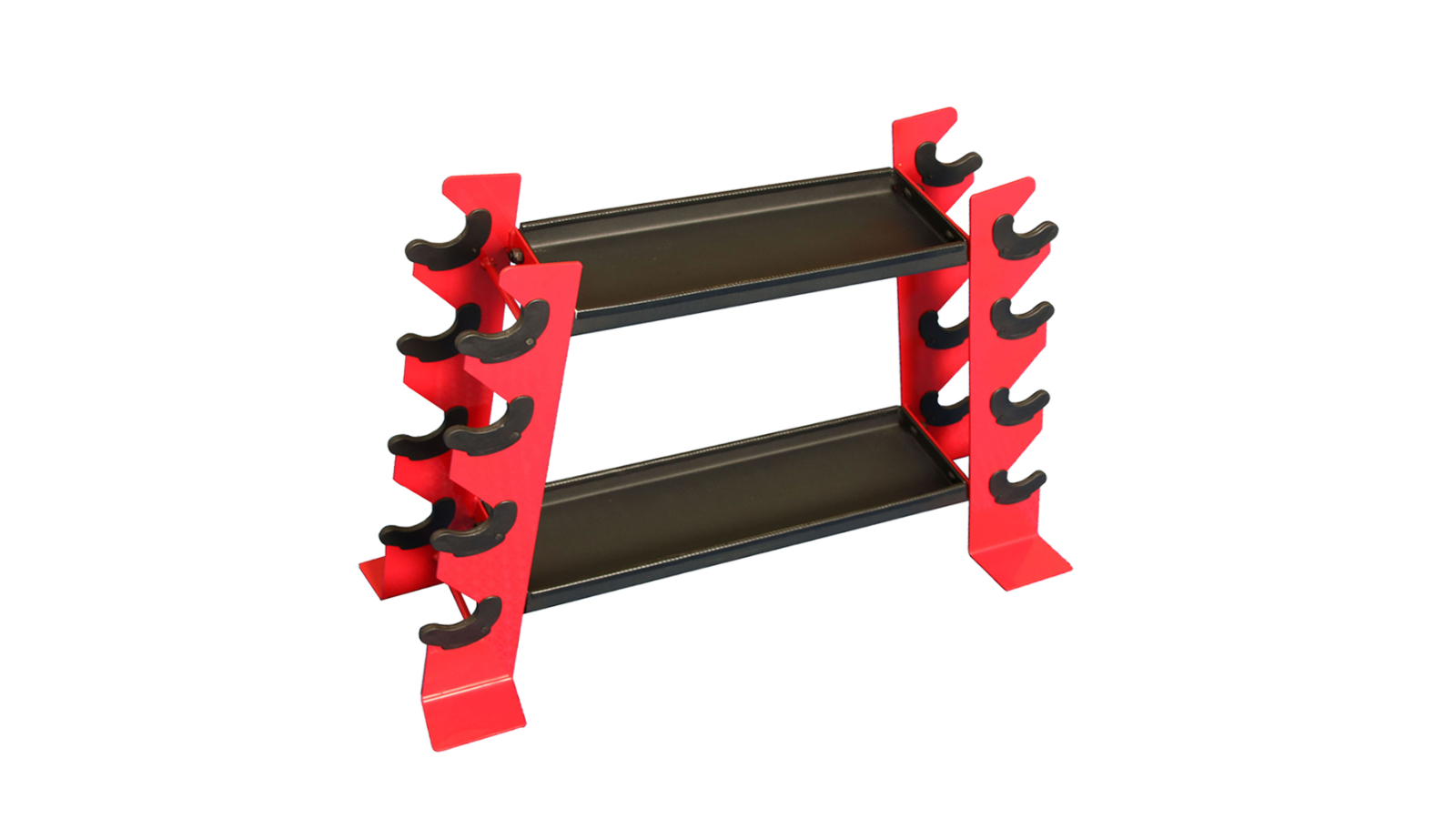 HelloDeal Compact Solid Metal Kettlebell Dumbbell Rack - Red