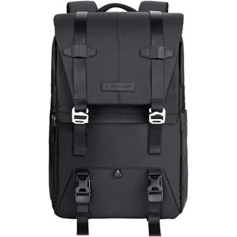 K and F Concept Black Camera Backpack - 20 Litre