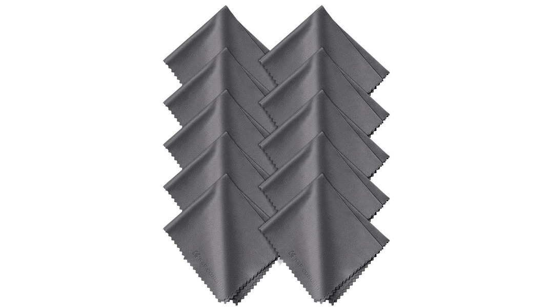 K and F Concept 10-Pack 15 x 18cm Microfiber Cleaning Cloth Kit - Grey