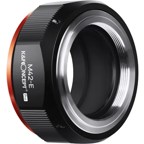 K and F Concept M10115 M42-NEX M42-E PRO High Precision Lens Adapter - Orange